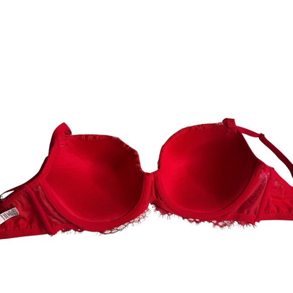 Victorias Secret Dream Angels Lined Demi Red Lace Wired Bra Womens Size 34DDD - Picture 4 of 7